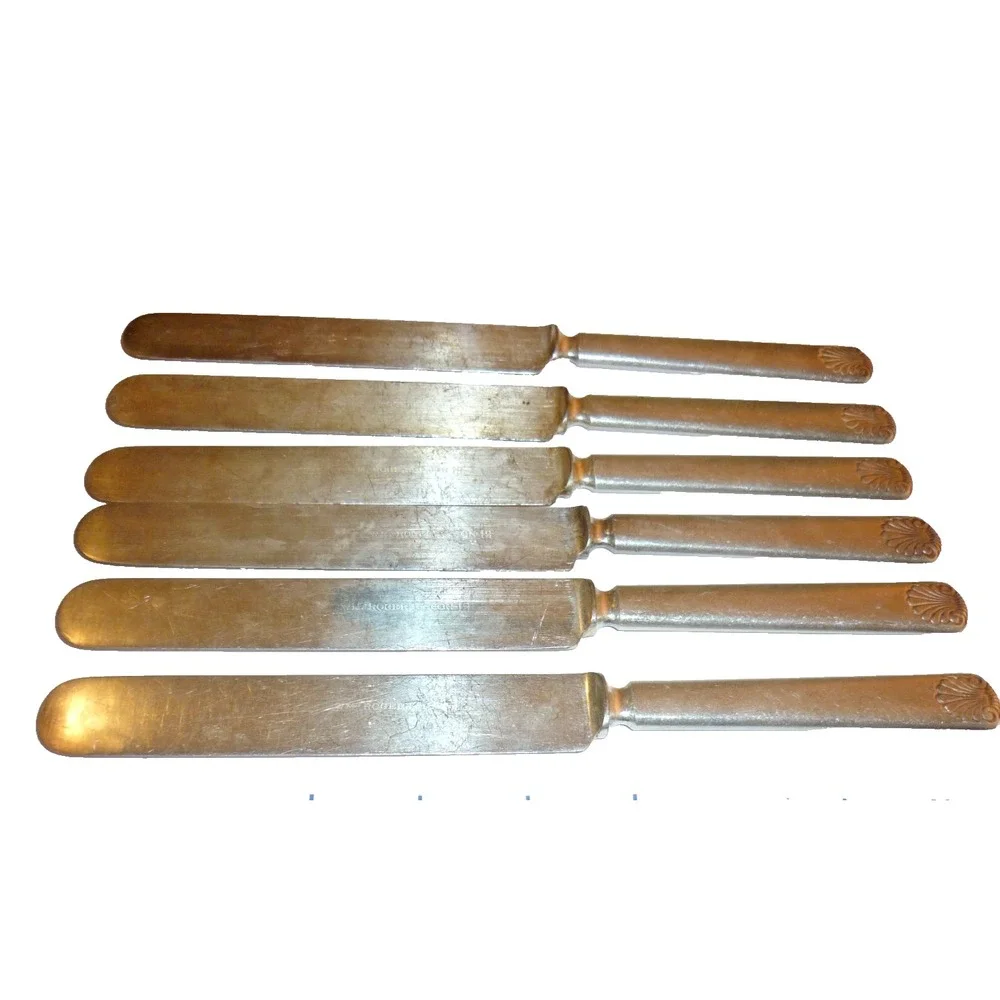 6 Piece‎ Rogers Bros Warranted 12 DWT Knives Set Scroll pattern